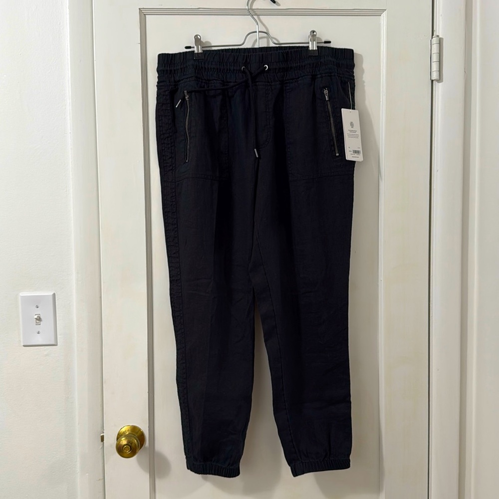 Athleta Cabo Linen Jogger Pants with Zipper